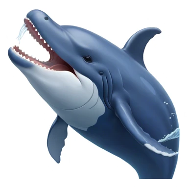 Cinematic Cute Yawning Humpback Whale Portrait Emoji, Head tilted slightly with a dramatic, wide-open yawn, showcasing a massive yet gentle blue-gray body with gently rippling baleen plates and sleepy, half-closed eyes, Simplified yet irresistibly adorable features, highly detailed, glowing with a soft, cozy marine glow, high shine, relaxed yet expressive, stylized with a dash of whimsical deep-sea charm, soft glowing outline, capturing the essence of a drowsy yet affectionate humpback whale that appears ready to drift into a deep-sea slumber! sticker