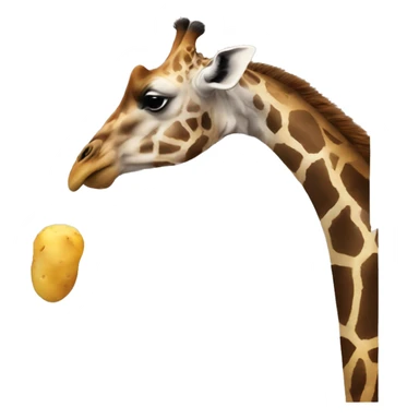  a giraffe eating a potato sticker