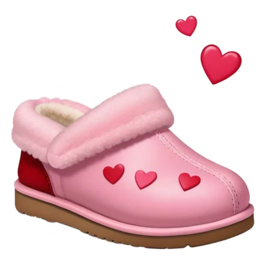 Ugg slippers pink with hearts sticker