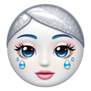 glitter white health sticker