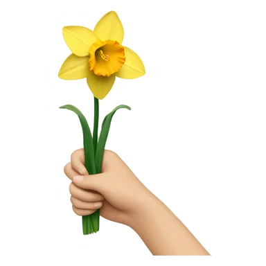hand holding a daffodil sticker