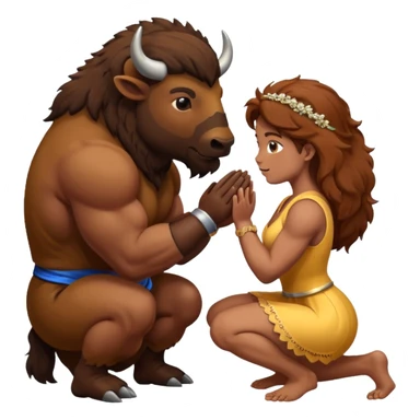 Bison on one knee proposing sticker