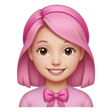 pink christmas girl with ribbon sticker