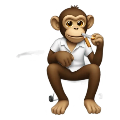 A monkey smoking a cig on a plane sticker