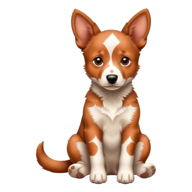 Cute red heeler puppy with floppy ears and spotted coat, sitting sticker