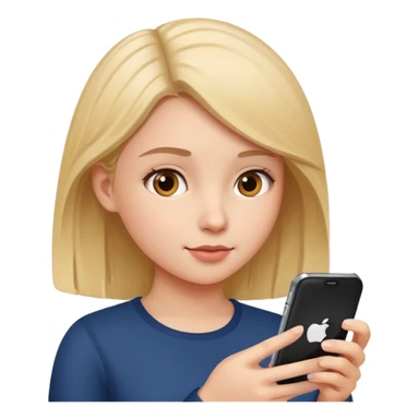 Girl looking at phone sticker