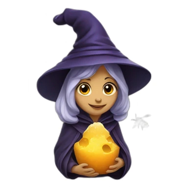 Une sorcière sur une abeille sticker