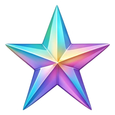 Iridescent sparkling star 3-D sticker