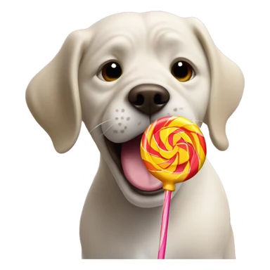 Dog licking a Sweet Bonanza lollipop sticker
