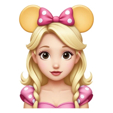 Blonde fairy wearing Minnie Mouse ears  sticker