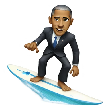 Barack Obama surfing  sticker