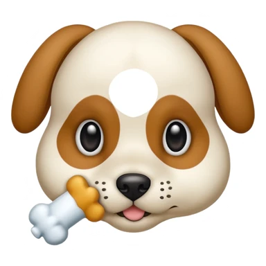puppy face with white bone  sticker