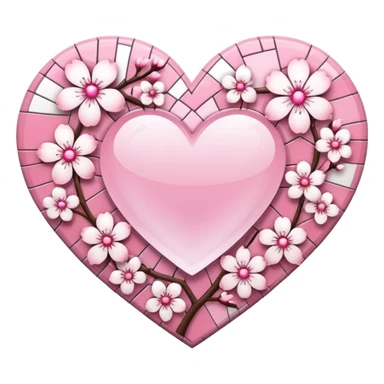 sakura heart with a mosaic pattern sticker