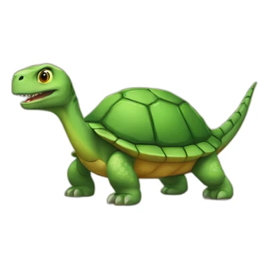 Tortue sur un dinosaure sticker