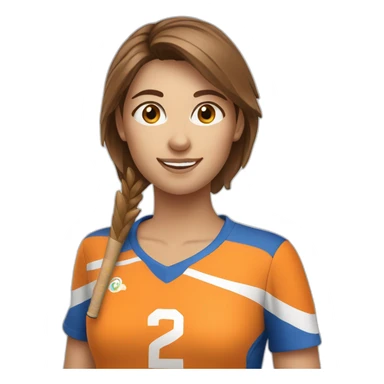 Dutch female field hockey player with brown hair sticker
