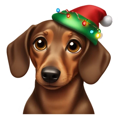 Weiner dog with Christmas lights  sticker