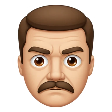 mustached man both sad and angry sticker
