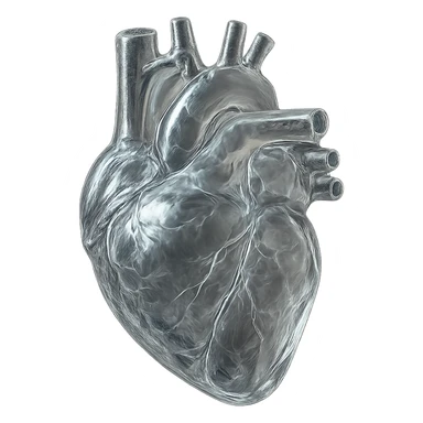 realistic digital art of a heart with a transparent glass look, no background sticker