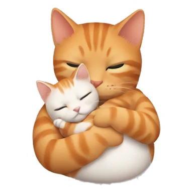 ginger cat in mother's arms sticker