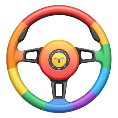 steering wheel with trans pride flag colors sticker