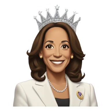 kamala harris wearing a tiara sticker