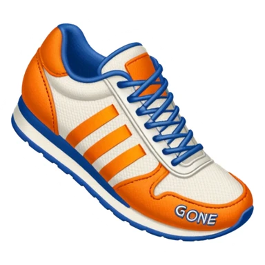 An embroidered patch showing the words "GO ONE MORE" and an orange runner's shoe sticker