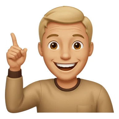 Guy laughing with him pointing sticker