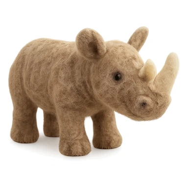 felted wool rhinoceros  sticker