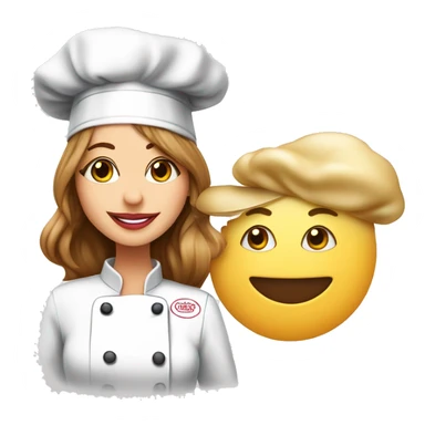 Giada de Laurentiis wearing a chef's hat with a chef's kiss emoji sticker