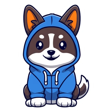 Dog wearing a hoodie  sticker