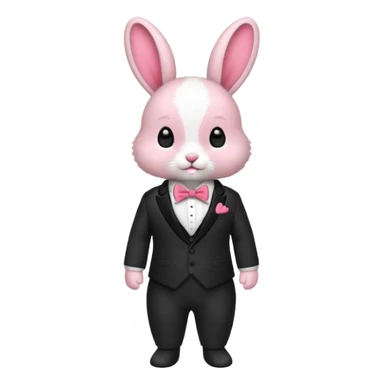 baby bunny in suit no carrot red bowtie sticker