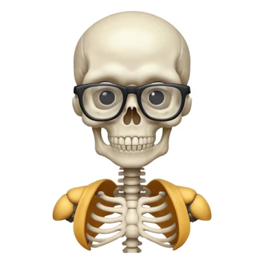 Skeleton with glasses sticker