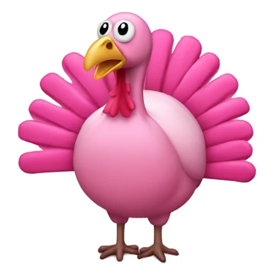 pink thanksgiving turkey sticker