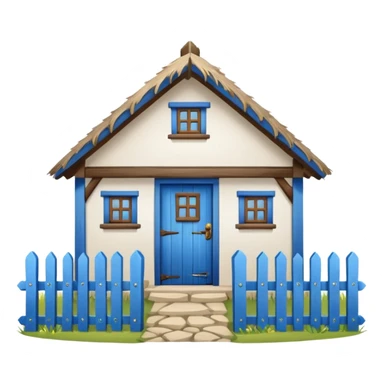 A Ukrainian peasant house with white walls sticker