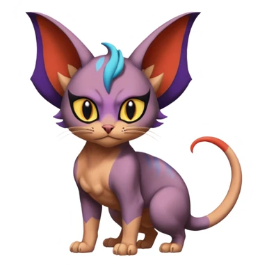 Noivern-Sphynx-Noibat-Torracat-Litten-fusion sticker