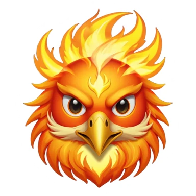 Phoenix force from marvel in a shape of flame bird face to screen  sticker