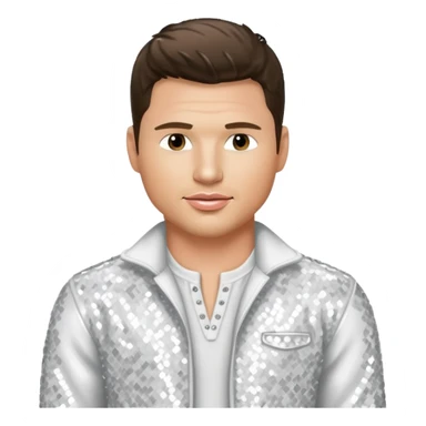 Nick Lachey from 98 Degrees with white sequin outfit sticker
