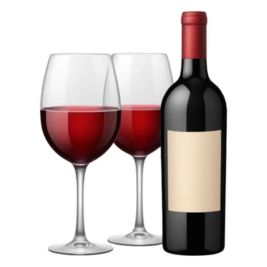 Minimalistic flat vector icon, iOS style, thin black contour on white background. Wine glass with a wine bottle. No text, no shadows.
 sticker