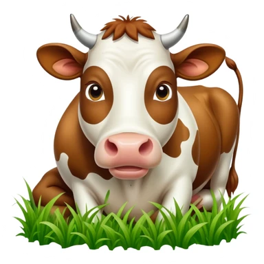 Cow eating grass sticker