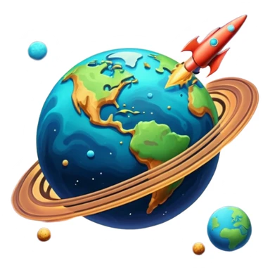 Vintage Planet comet streak motion sticker