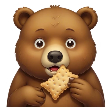 vomiting bear eating a saltine cracker sticker