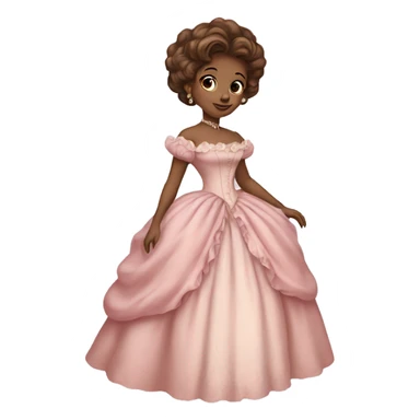 vintage rococo mixed woman with brown hair in a light pink gown  sticker