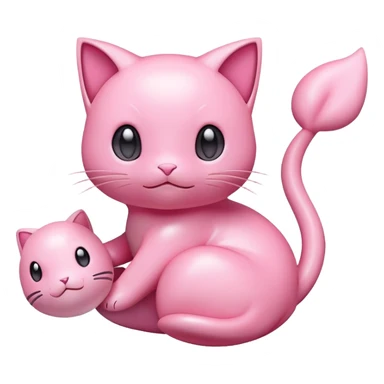 cute pink Mew Pokemon floating sticker