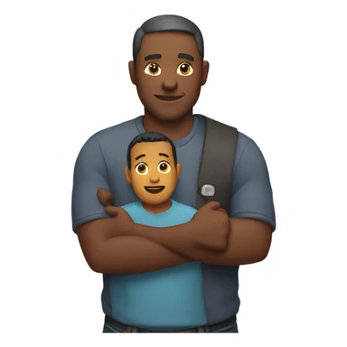 Father holds his heart in his arm sticker