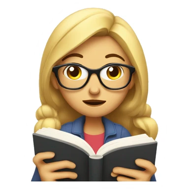 Puzzled woman scratching head while reading a book sticker