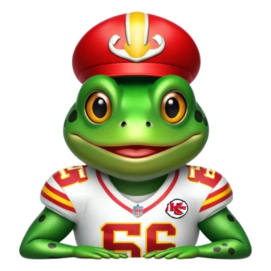 Frog in KC chiefs uniform sticker