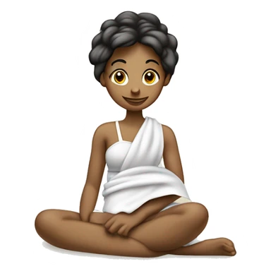 Génère moi une fille avec c’est cheveux enrouler dans une serviette avec une serviette eu tour de son corp et elle est en train d’appliquer sa crème  sticker