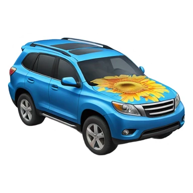 Blue suv melting into a peddle in the sun sticker