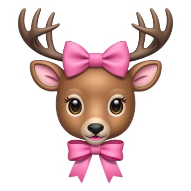  deer with pink bow sticker