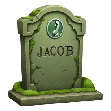 grave with name Jacob with phone and ;stop on it sticker
